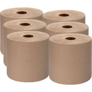 Genuine Joe Embossed Hardwound Roll Towels, 7.87" x 1000 ft, 2" Core, Kraft, 6 Rolls per Carton