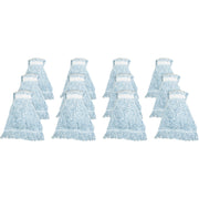 Genuine Joe Blue Stripes Hygrade Mophead, Rayon, Blue/White, 12 per Carton