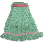Genuine Joe Narrow Band Large Mophead, Rayon/Cotton Blend, Green, 12/Carton