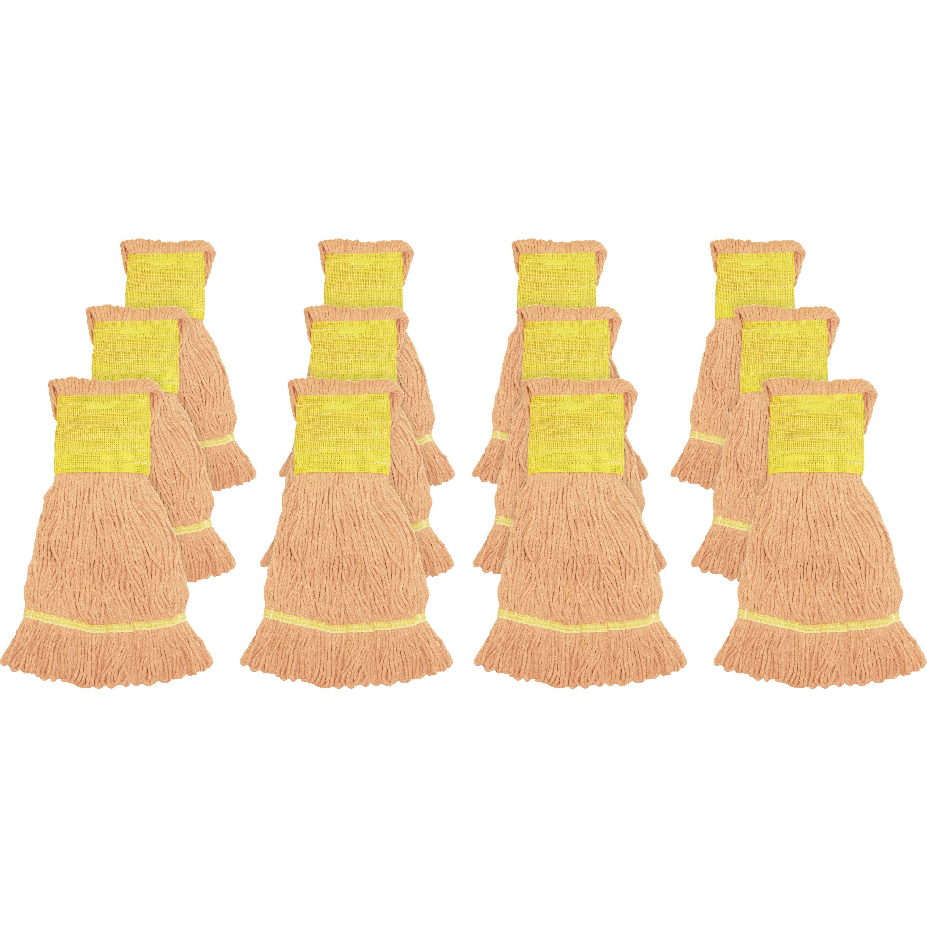 Genuine Joe Wide Band Small Mophead, Rayon/Cotton, Orange, 12 per Carton