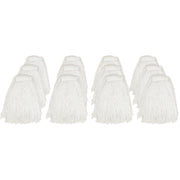 Genuine Joe Cut End Mophead, Rayon, Natural, 1" Narrow Headband, 12 per Carton