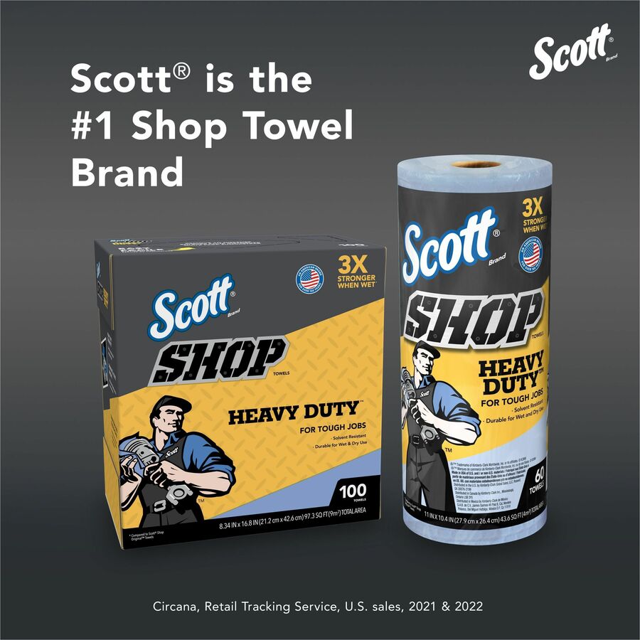 11" Width x 10.40" Length - 60 Sheets/Roll - Blue - Hydroknit - 1 Carton
