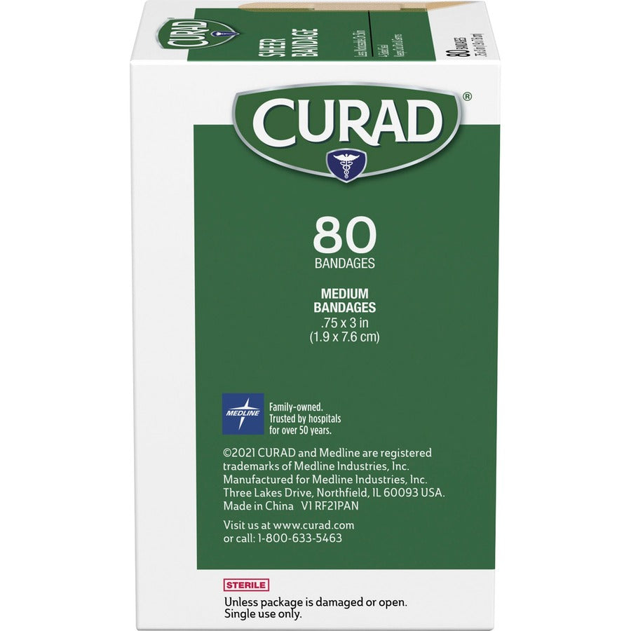 - 0.75" Width x 3" Length - Sheer, Clear - Fabric - 80 / Box