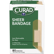 - 0.75" Width x 3" Length - Sheer, Clear - Fabric - 80 / Box