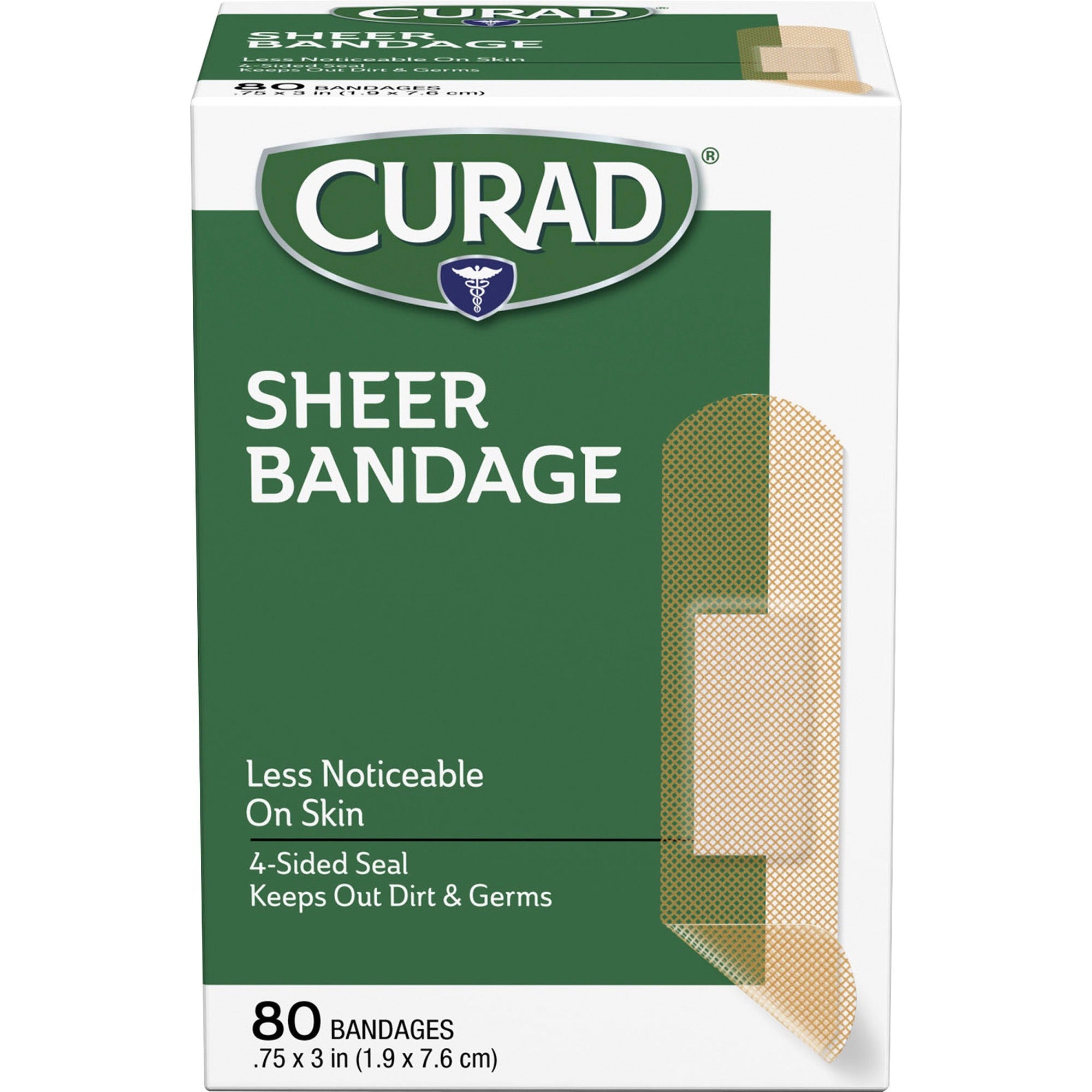 - 0.75" Width x 3" Length - Sheer, Clear - Fabric - 80 / Box