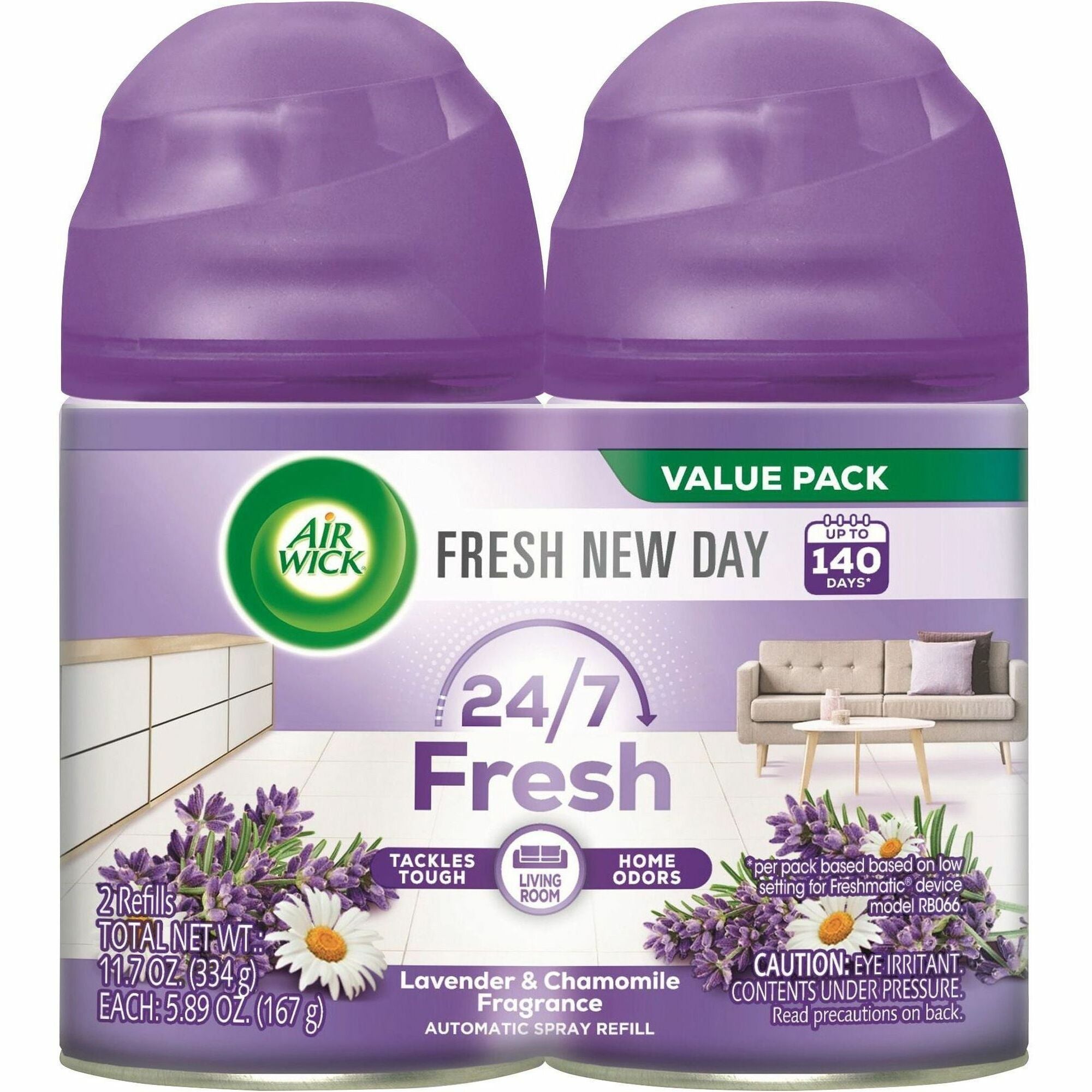 Air Wick Lavender Refill Pack, Aerosol, 5.90 oz, 60 Day Odor Neutralizer, Long Lasting, 1 Pack