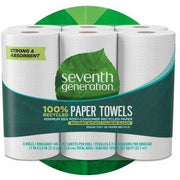 Seventh Generation 100% Recycled Paper Towels, 2 Ply, 156 Sheets per Roll, White, 24 Rolls per Carton