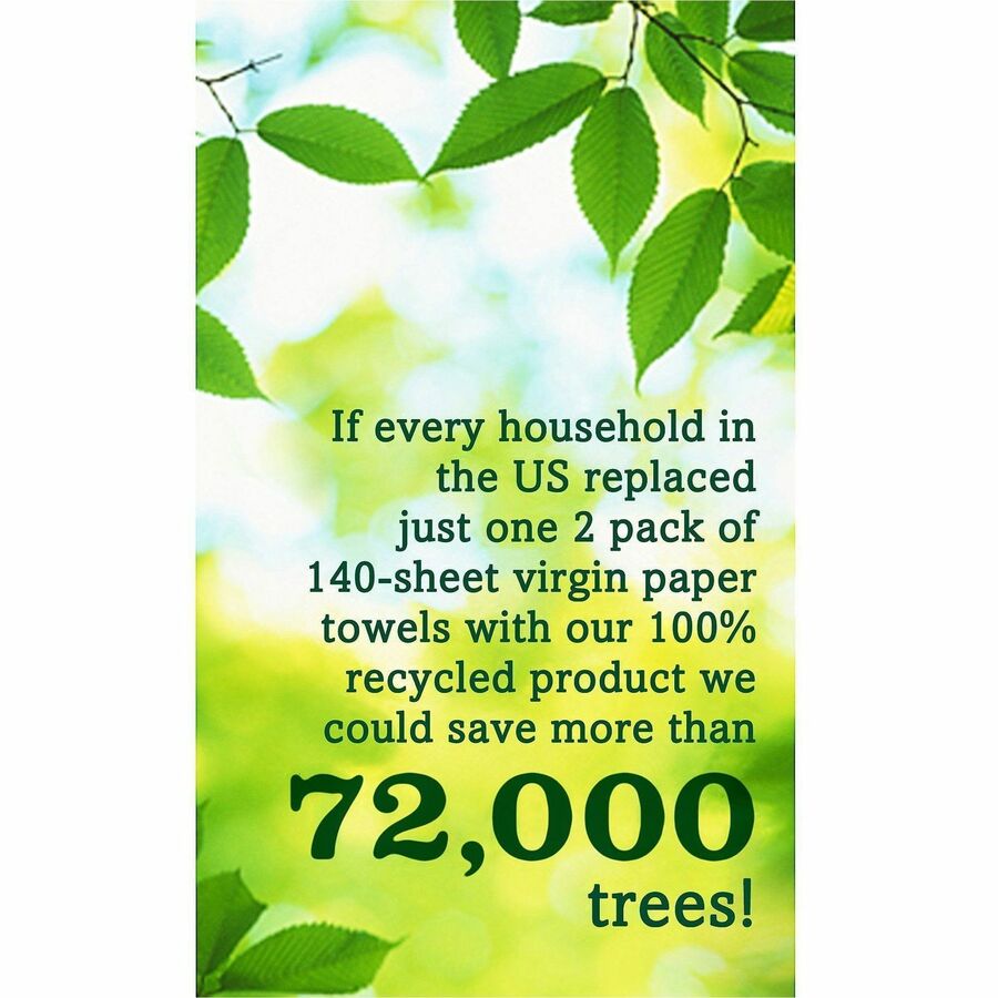 Seventh Generation 100% Recycled Paper Towels, 2 Ply, 156 Sheets per Roll, White, 24 Rolls per Carton