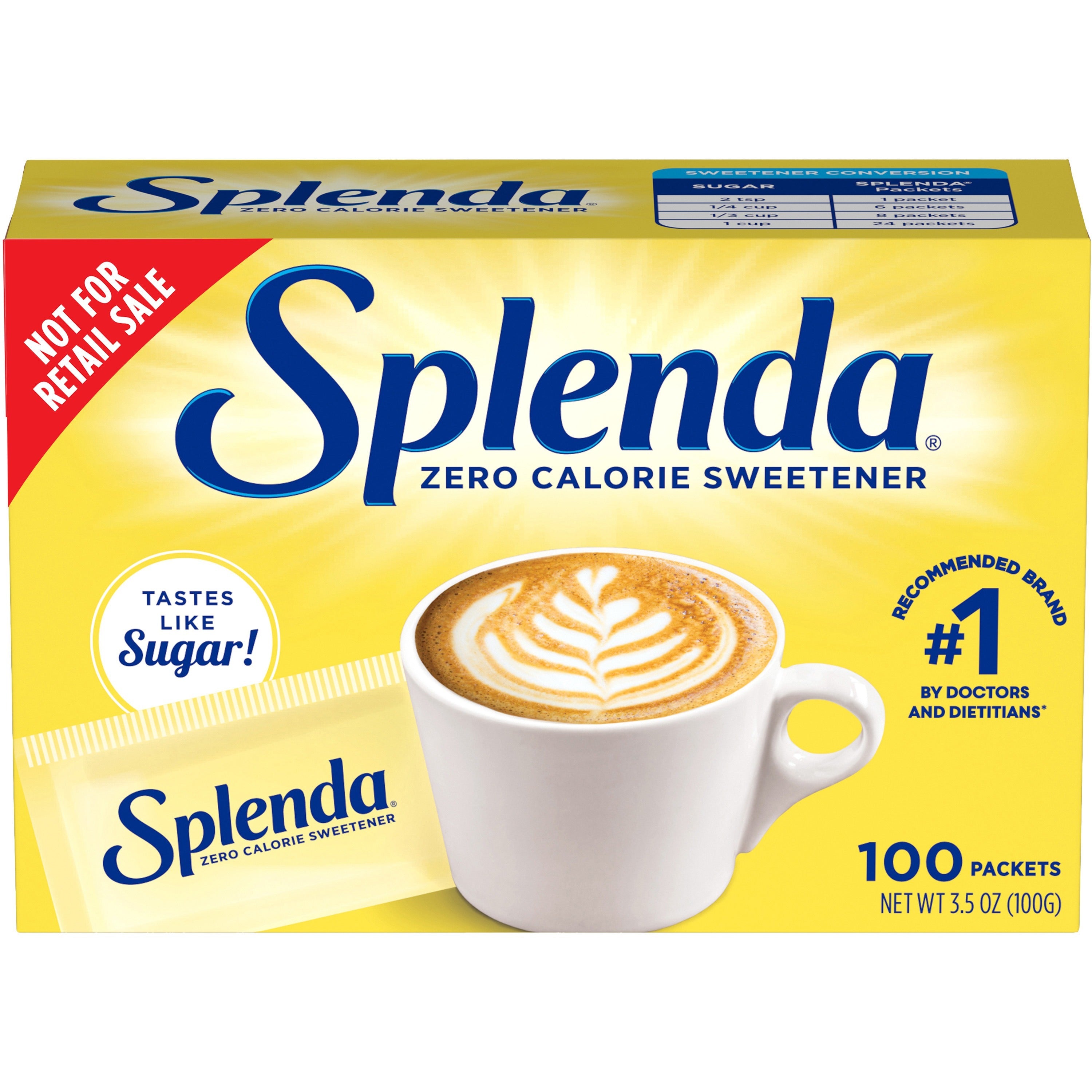 Splenda No Calorie Sweetener Packets, Artificial Sweetener, 0.035 oz (1 g) Each, 100 Packets per Box