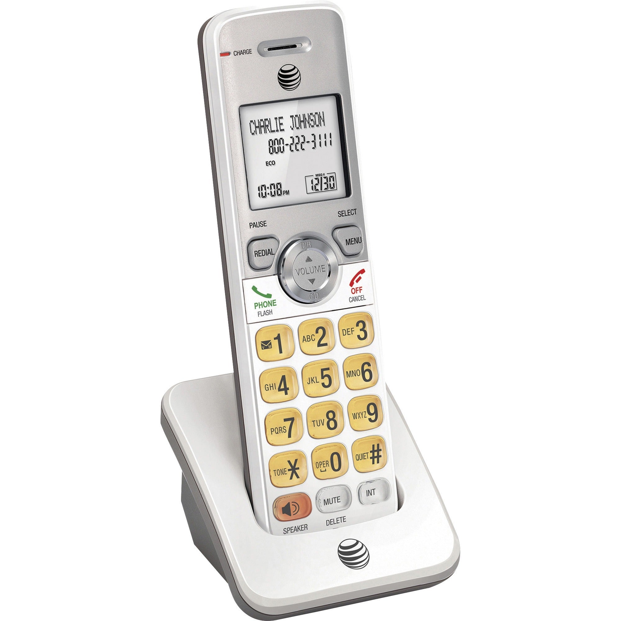 AT&T Accessory Handset with Caller ID/Call Waiting, Cordless DECT, 50-Entry Phone Book, 1 Each
