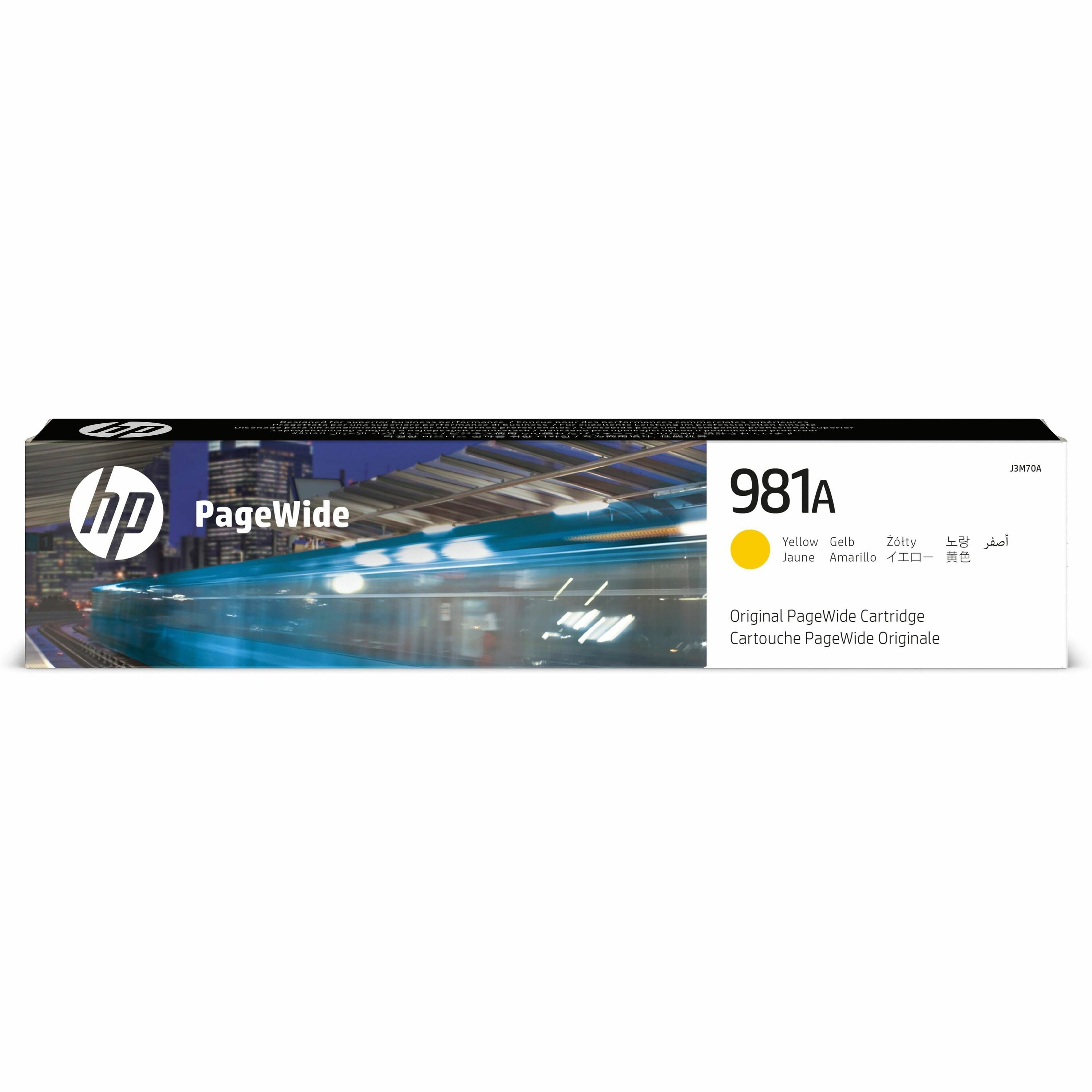 HP 981A (J3M70A) Original Page Wide Ink Cartridge - Single Pack - Yellow - 1 Each