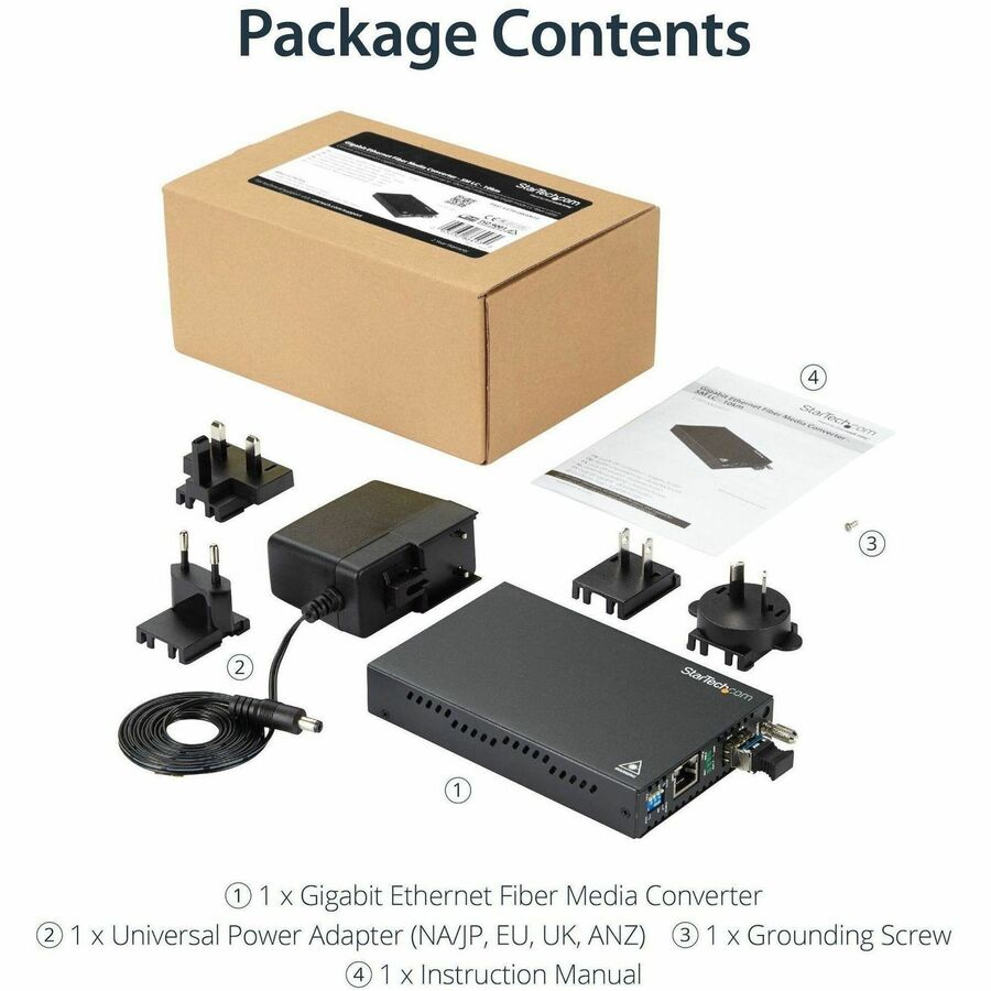 StarTech.com Gigabit Ethernet Copper-to-Fiber Media Converter - SM LC - 10 km