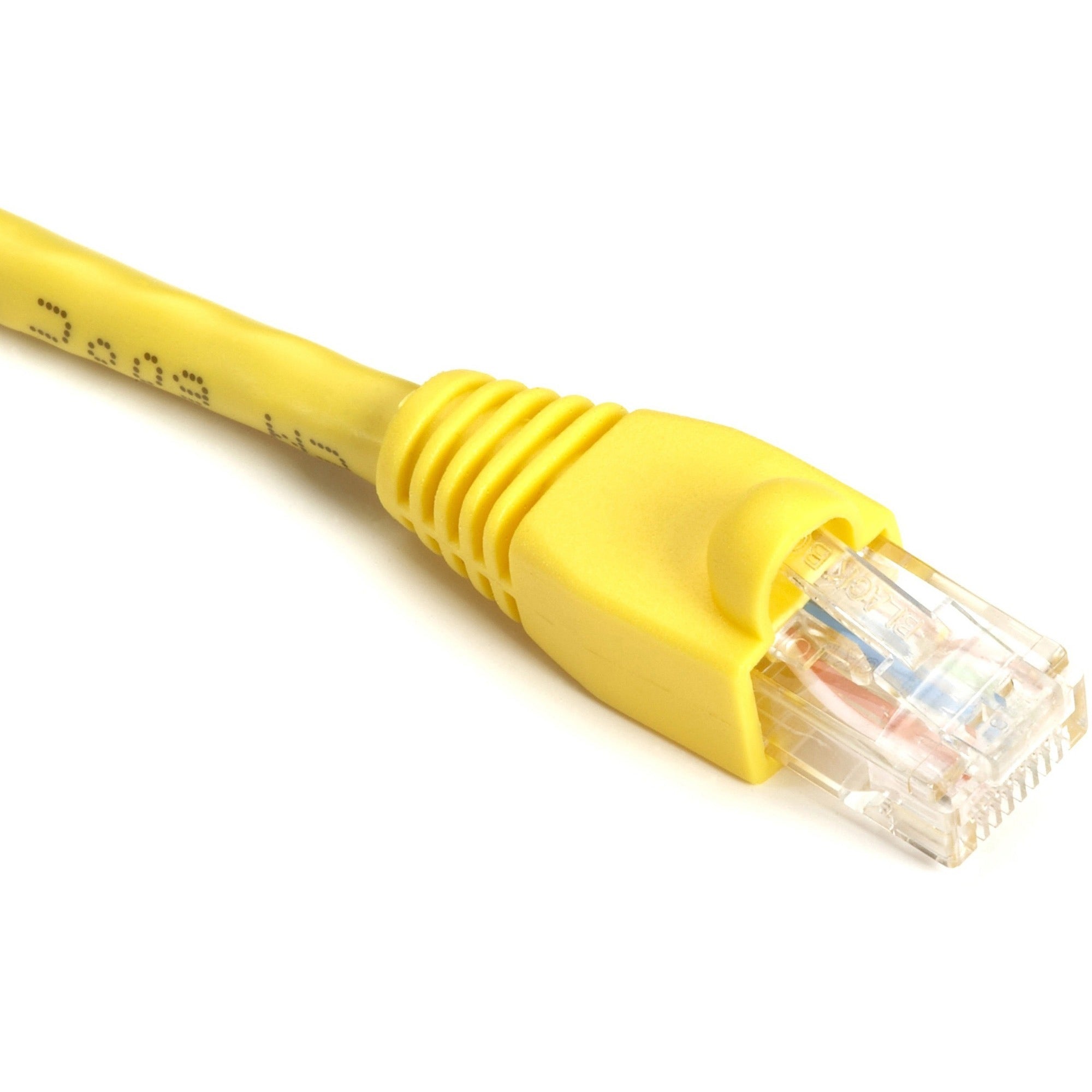 Black Box GigaTrue Cat6 UTP Patch Network Cable, 9 Inch, RJ-45 Male to Male, 24 AWG, Gold Plated Contacts, Snagless Boot, Yellow, 1 Each