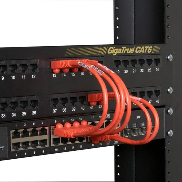 Black Box GigaTrue Cat6 UTP Patch Network Cable, 9 Inch, RJ-45 Male/Male, 24 AWG, Gold Plated Contacts, Snagless Boot, Black, 1 Each