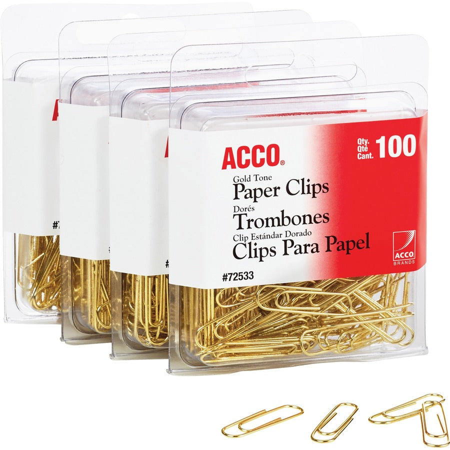 ACCO Gold Tone Paper Clips