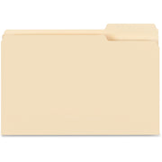 Business Source Legal File Folders, 1/3 Tab Cut, 8.5" x 14", 3/4" Expansion, 11 pt. Manila, 10% Recycled, 100/Box