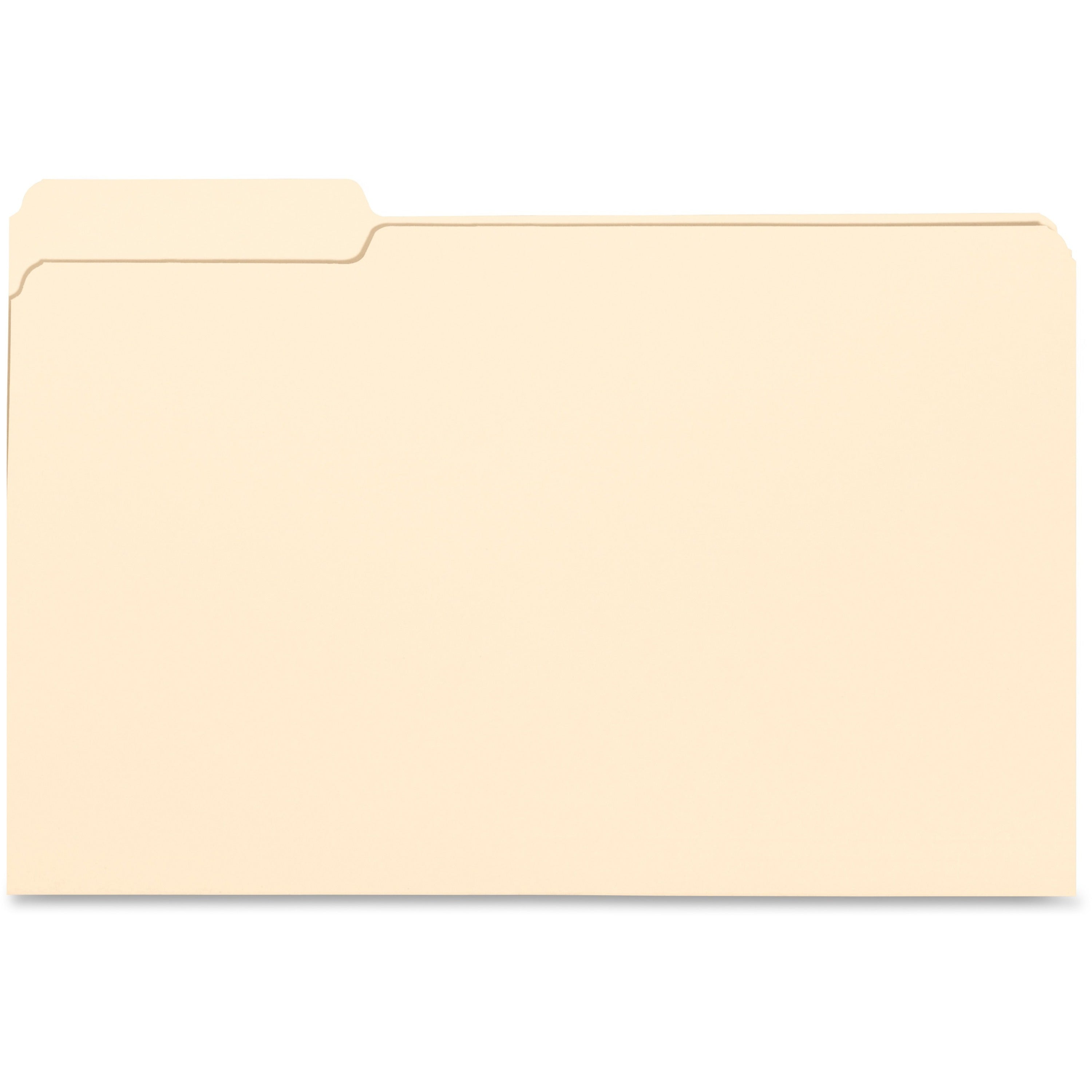 Business Source Legal File Folders, 1/3 Tab Cut, 8.5" x 14", 3/4" Expansion, 11 pt. Manila, 10% Recycled, 100/Box