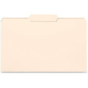 Business Source 1/3 Tab Cut Legal Recycled Top Tab File Folders, 8.5" x 14", 3/4" Expansion, 11 pt. Manila, 10% Recycled, 100/Box