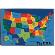 Carpets for Kids&reg; KID$Value Plus&trade; USA Map Design Rug