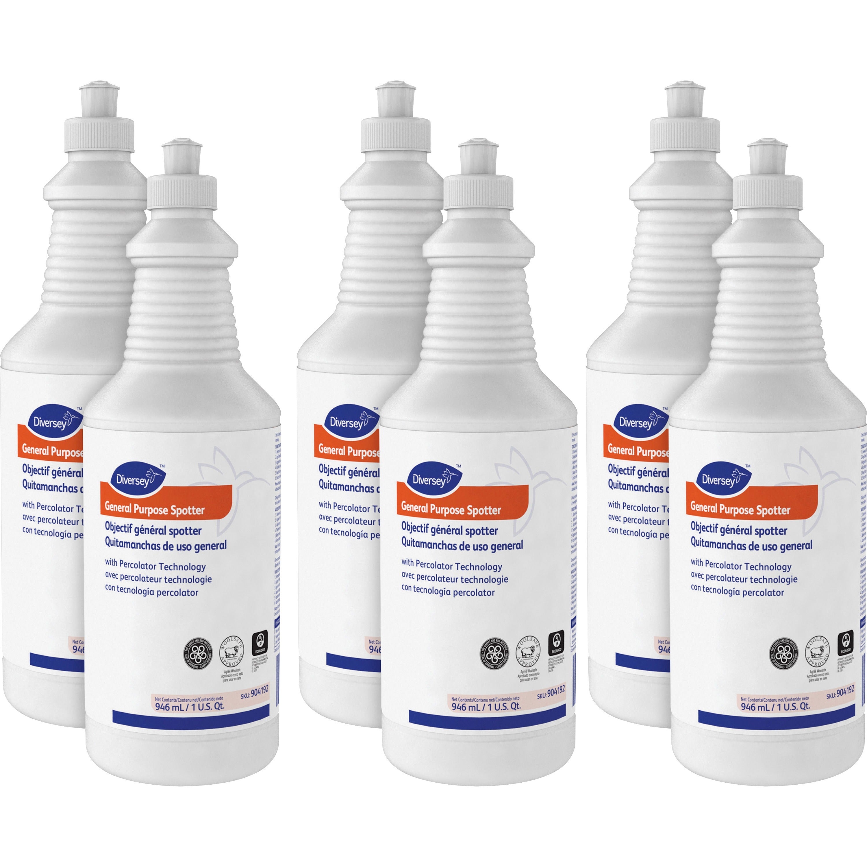 Diversey General Purpose Spotter, Liquid, Clear, 32 fl oz (1 quart), 6 per Carton