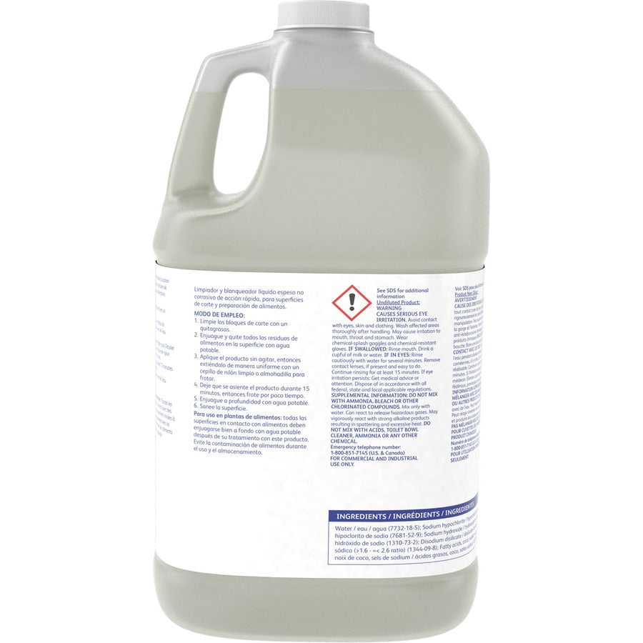 Diversey Suma Block Whitener, Ready-To-Use, 128 fl oz (4 quart), Chlorine Scent, Non-corrosive, Yellow, 4/Carton