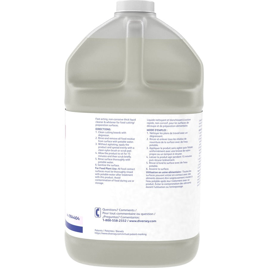 Diversey Suma Block Whitener, Ready-To-Use, 128 fl oz (4 quart), Chlorine Scent, Non-corrosive, Yellow, 4/Carton