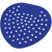 Genuine Joe Bubblegum Scent Urinal Screen, Tapered Drain Hole, Splash Resistant, Deodorizer, Blue, 6 per Carton