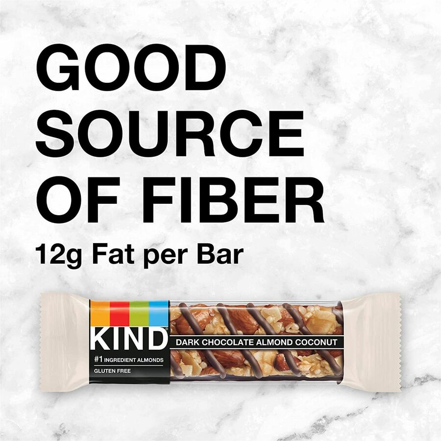 Gluten-free, Non-GMO, Sodium-free, Cholesterol-free, Fat-free, Individually Wrapped - Dark Chocolate Almond Coconut - 1.40 oz Box - 12 / Box