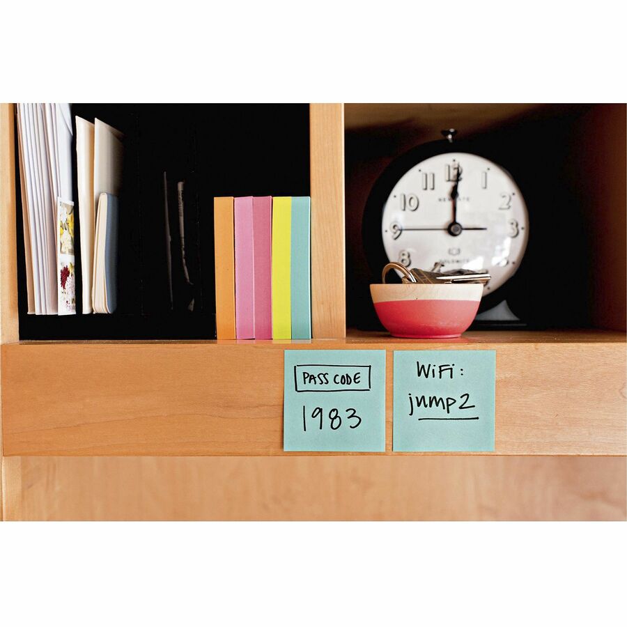 Post-it Super Sticky Notes, Supernova Neons Color Collection, 2" x 2", 720 Multicolor Notes, 90 Sheets per Pad, Aqua Splash, Acid Lime, Tropical Pink, Iris Infusion, Self-adhesive, Recyclable, 1 Pack