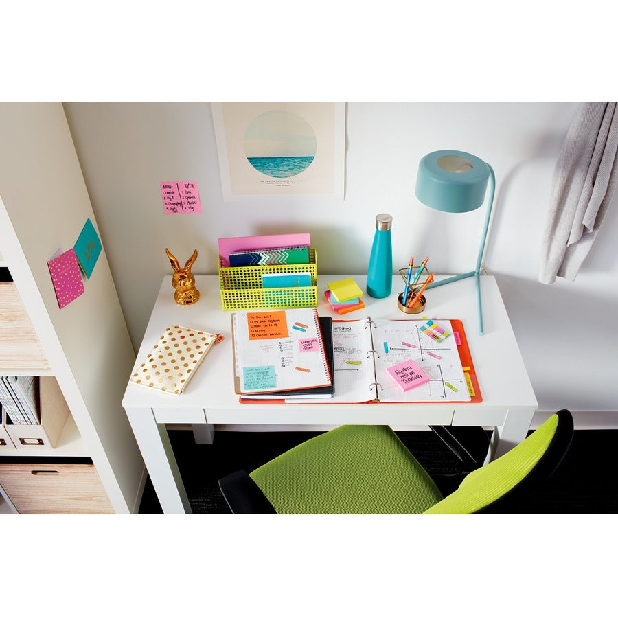 Post-it Super Sticky Notes, Supernova Neons Color Collection, 3" x 3", 1080 Multicolor Notes, 90 Sheets per Pad, 1 Pack, Aqua Splash, Tropical Pink, Acid Lime, Guava, Iris Infusion