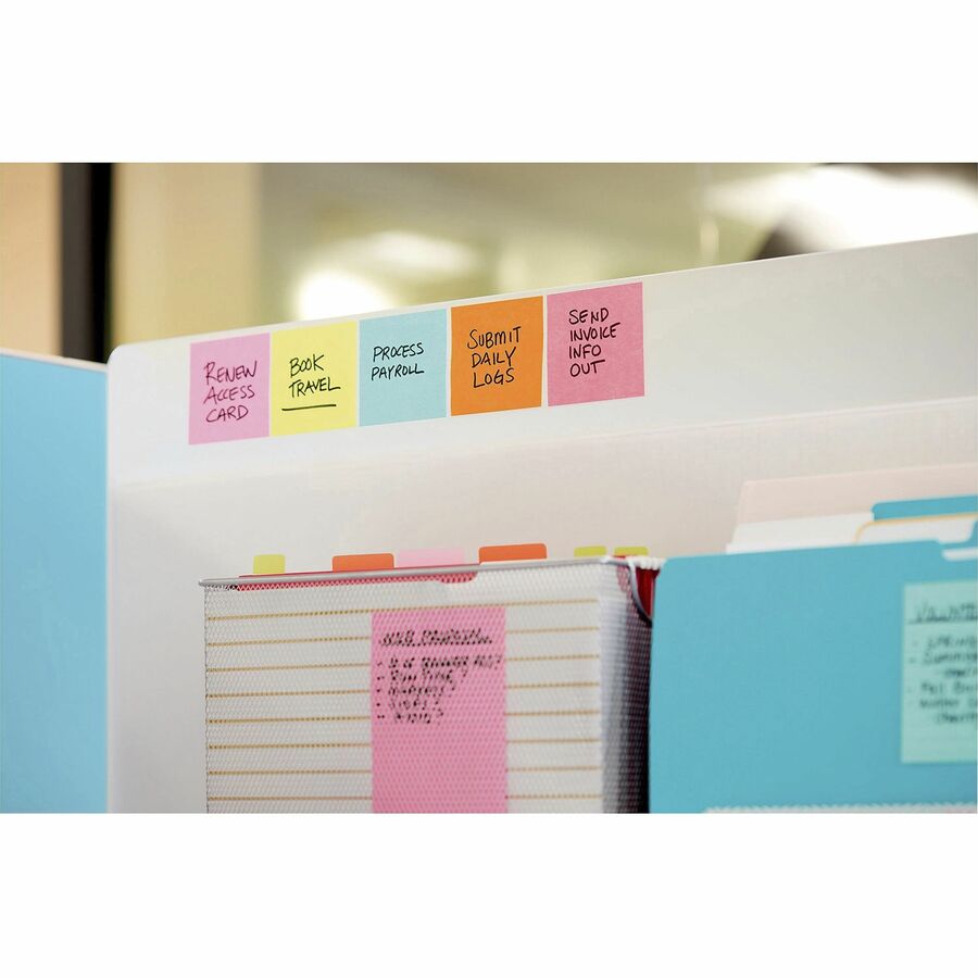 Post-it Super Sticky Notes, Supernova Neons Color Collection, 3" x 3", 1080 Multicolor Notes, 90 Sheets per Pad, 1 Pack, Aqua Splash, Tropical Pink, Acid Lime, Guava, Iris Infusion