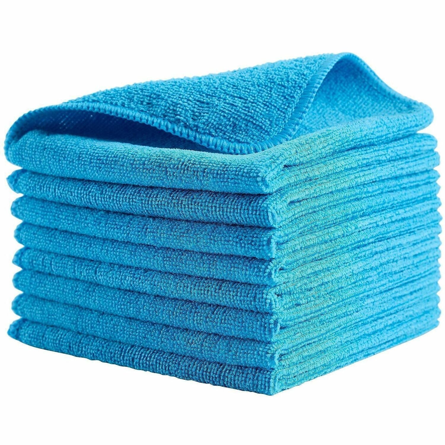 Rubbermaid Commercial Microfiber Light-Duty Cleaning Cloths, Blue, 16" x 16", 24/Bag
