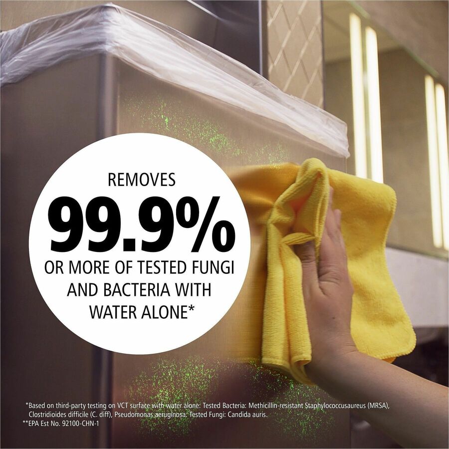 For Commercial - 16" Length x 16" Width - Recommended For: Germs Remover, Microbe Remover - Bleach-safe, Chemical Resistant, Reusable - Yellow - 24 / Pack