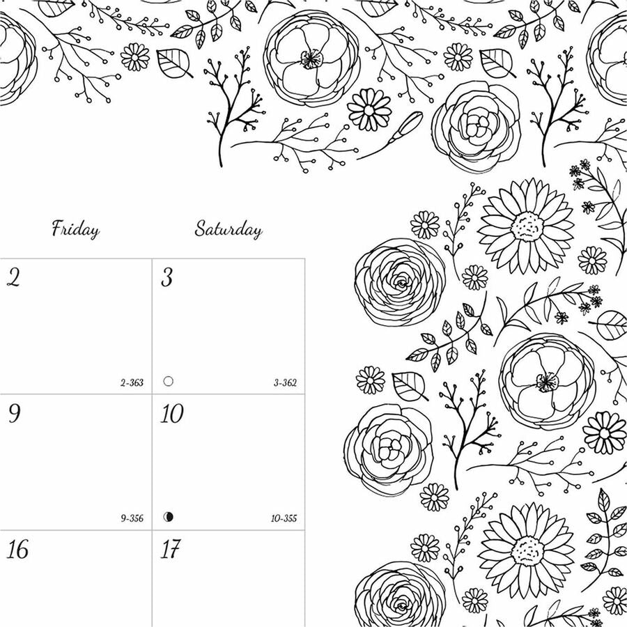 Julian Dates - Monthly - January 2026 to December 2026 - 1 Month Single Page Layout - Desk Pad - White - Chipboard - 17" Height x 22" Width - Tear-off, Compact, Reinforced - 1 Each