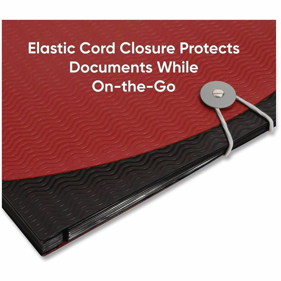 Smead Letter Expanding File, 8 1/2" x 11", 12 Internal Pockets, Red/Black, 1 Each