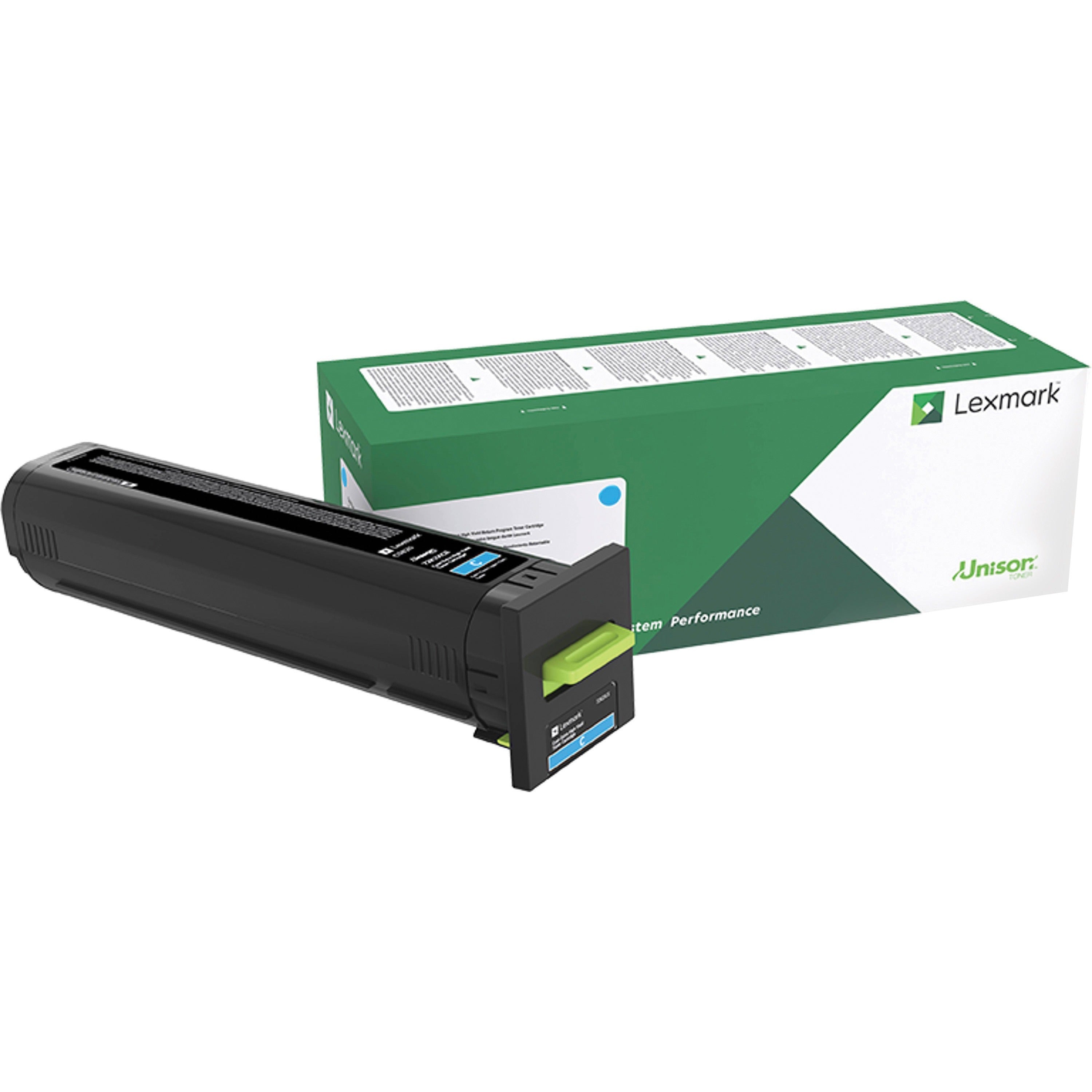 Lexmark Unison Original High Yield Laser Toner Cartridge, Cyan, 1 Each, 17,000 Page Yield
