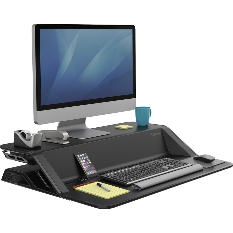 35 lb Load Capacity - 2 x Shelf(ves) - 5.50" Height x 32.75" Width x 24.25" Depth - Desktop - Steel, Plastic, Phenolic Resin - Black
