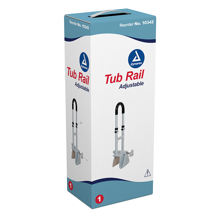 Tub Rail - Adjustable Height Clamp-On, Single, 1 Quantity per Box