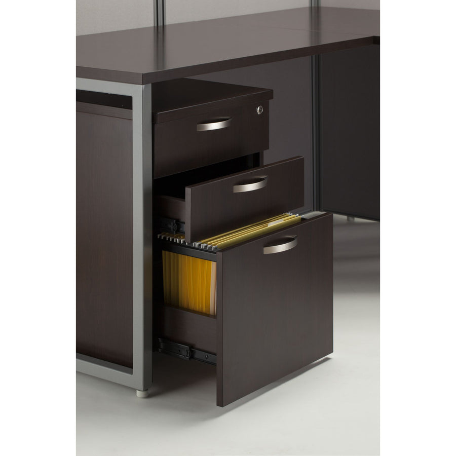 Bush Business Furniture Easy Office 60W 2 Person L Desk Open Office with Two 3 Drawer Mobile Pedestals