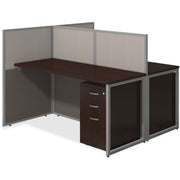 Bush Business Furniture Easy Office 60W 2 Person Straight Desk Office w/3-Drawer Pedestals