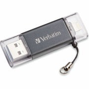 Verbatim Store 'n' Go Dual USB 3.0 Flash Drive, 32 GB, Lightning & USB 3.2 (Gen 1) Type A, Graphite, 1 Each