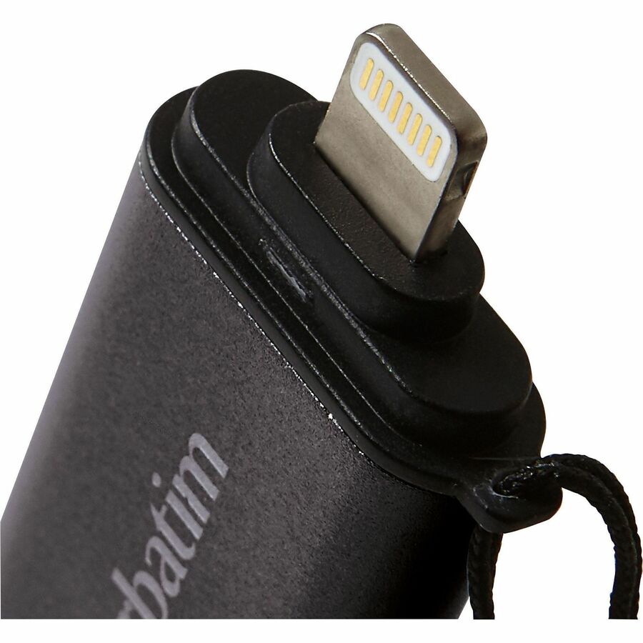 Verbatim Store 'n' Go Dual USB 3.0 Flash Drive, 32 GB, Lightning & USB 3.2 (Gen 1) Type A, Graphite, 1 Each