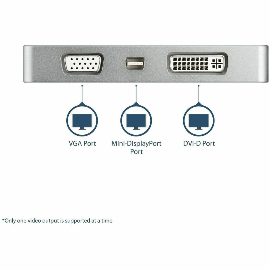 StarTech.com 4-in-1 USB-C Multiport Video Adapter - Aluminum - 4K 30Hz - Silver