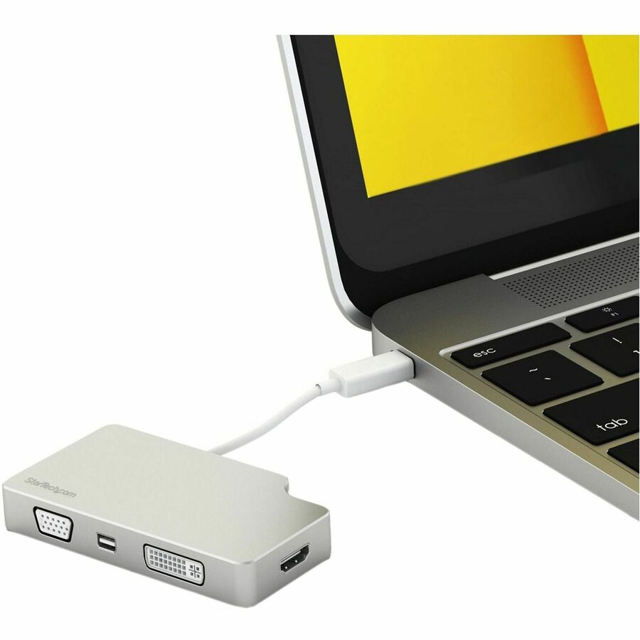 StarTech.com 4-in-1 USB-C Multiport Video Adapter - Aluminum - 4K 30Hz - Silver