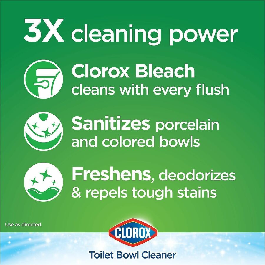 Clorox Ultra Clean Toilet Tablets Bleach, White, 3.50 oz Tablets, 2 Tablets per Pack, 6 Packs per Carton
