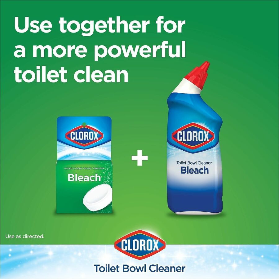 Clorox Ultra Clean Toilet Tablets Bleach, White, 3.50 oz Tablets, 2 Tablets per Pack, 6 Packs per Carton