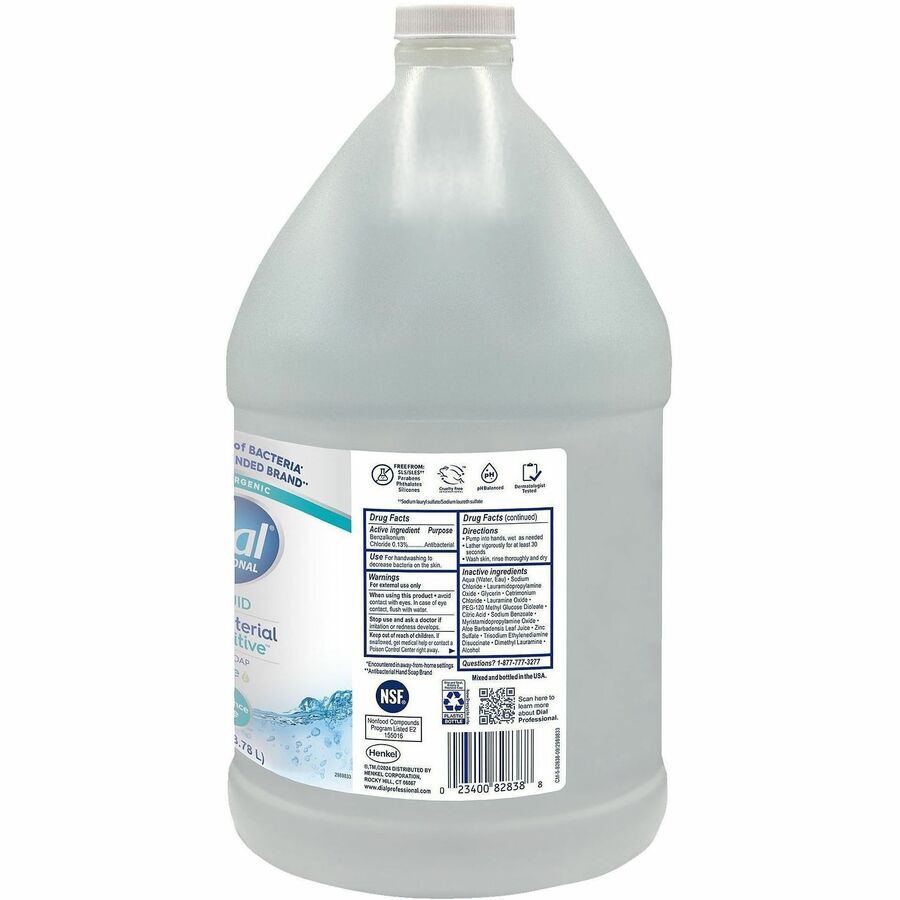 Dial Sensitive Skin Antibacterial Liquid Hand Soap Refill, Clear, 1 Gallon, 1 Each