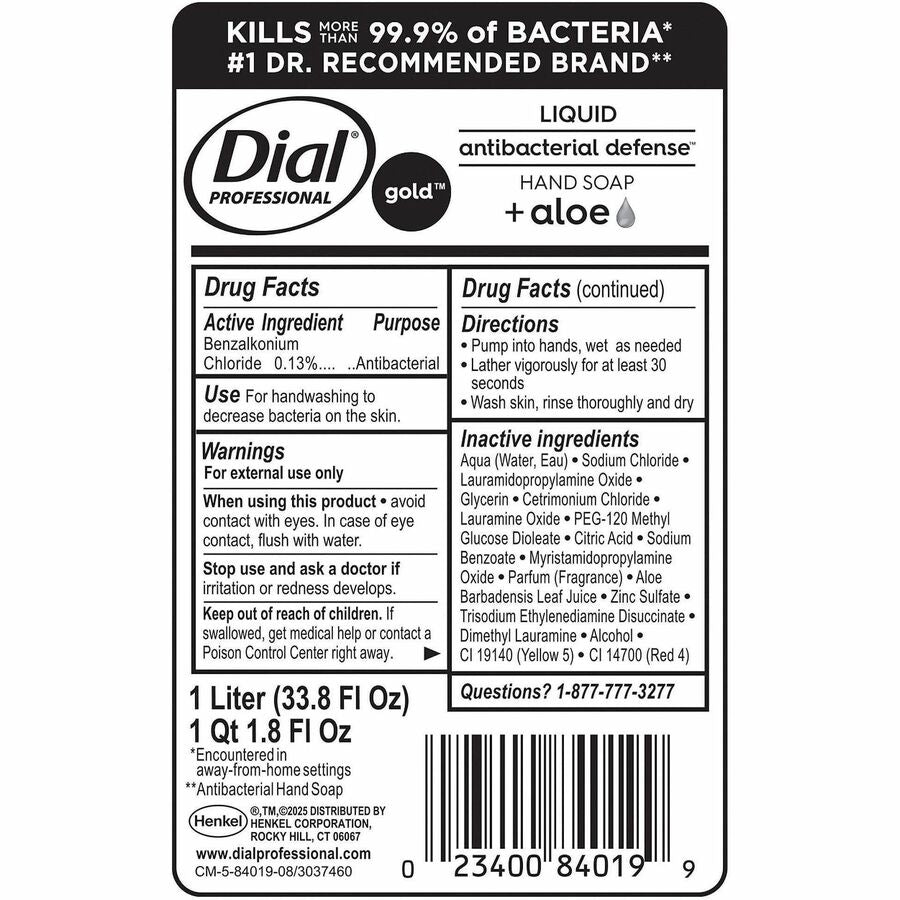 Dial Gold Antibacterial Liquid Hand Soap Refill, 1.06 Quart, Orange, 1 Each