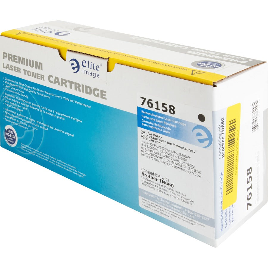 Elite Image Remanufactured Laser Toner Cartridge TN660 - Black - 1 Each