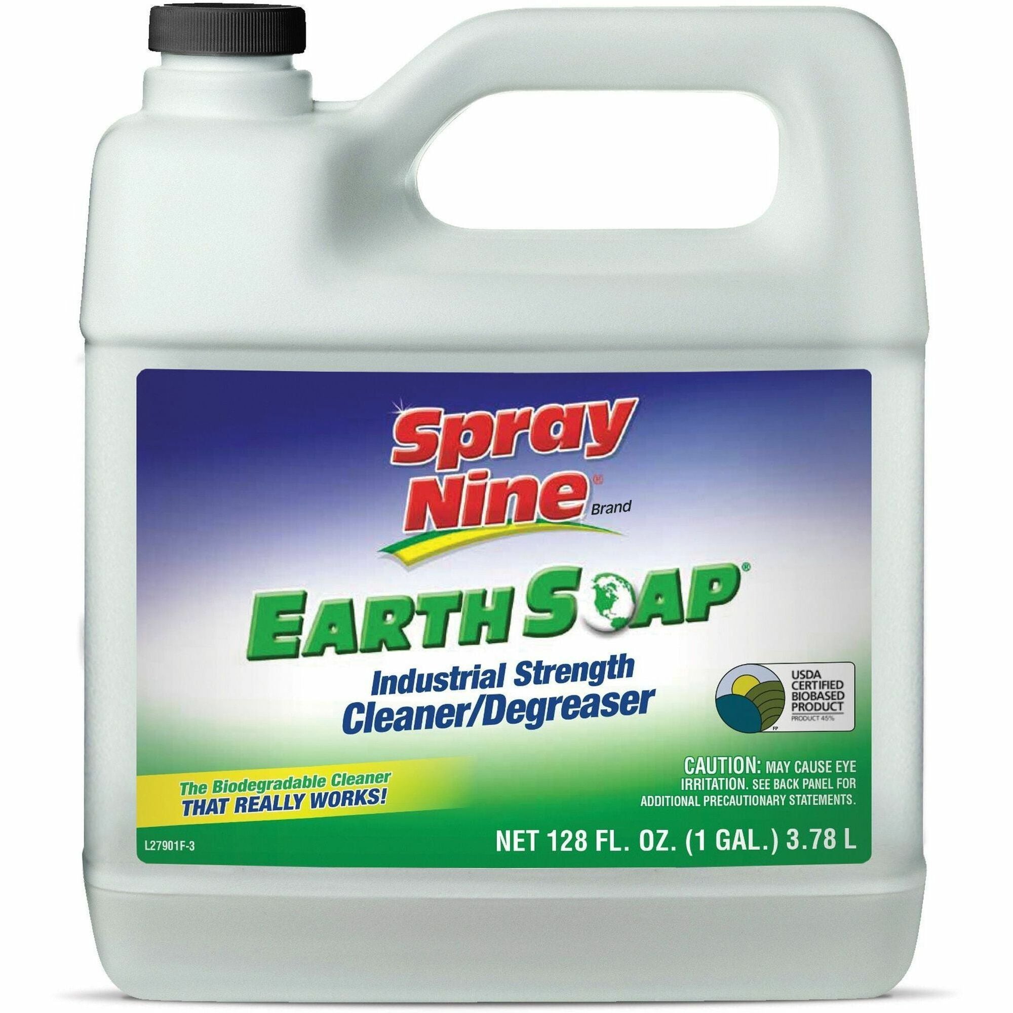 Spray Nine Earth Soap Cleaner/Degreaser Concentrate, 128 fl oz (4 quart), Clear, 4/Carton, Solvent-Free, Phosphate-Free, Chemical-Free, Bio-Based, Butyl-Free